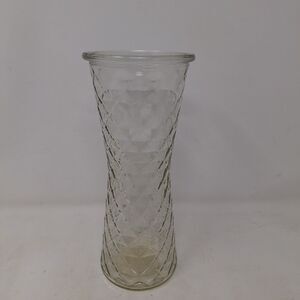 Glass Clear Vase Greenbrier International 9 Inch Tall Diamond Weave Pattern